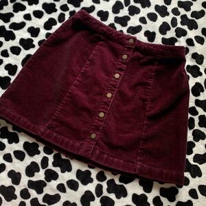 FOREVER 21 VELVET BUTTON DOWN SKIRT
